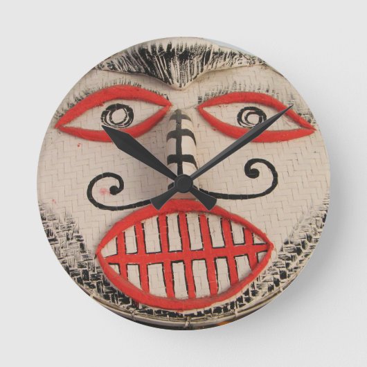 タイ幽霊顔ピタコンマスクフェスティバルローイ ラウンド壁時計 (正面)