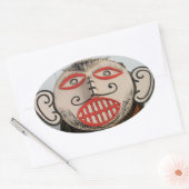 タイ幽霊顔ピタコンマスクフェスティバルローイ 楕円形シール (封筒)