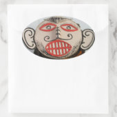 タイ幽霊顔ピタコンマスクフェスティバルローイ 楕円形シール (バッグ)