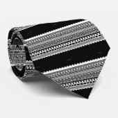 タイ幾何学ストライプ白黒 ネクタイ (ロール)