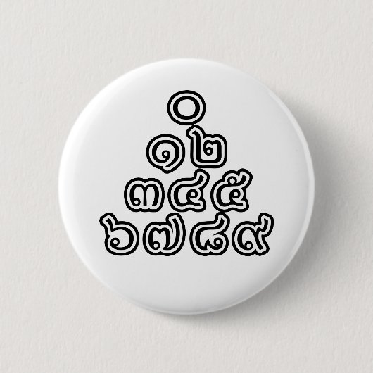 タイ数字ピラミッド♦タイ語文字♦ 缶バッジ (正面)