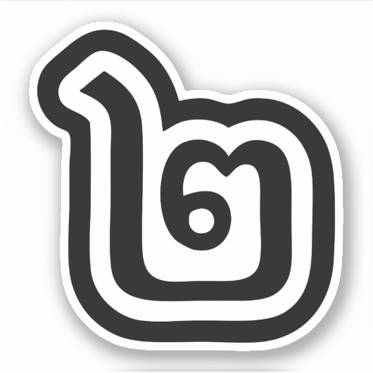 タイ数字2 / 2 / ๒ (歌)タイ語スクリプト シール (正面)