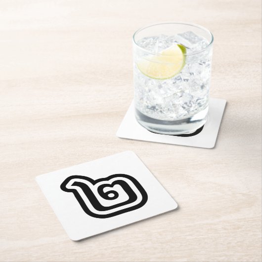 タイ数字2 / 2 / ๒ （歌）タイ語スクリプト スクエアペーパーコースター (インサイチュ)