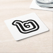 タイ数字2 / 2 / ๒ （歌）タイ語スクリプト スクエアペーパーコースター (アングル)