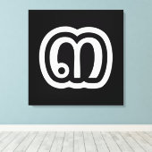 タイ数字3 / 3 / ๓ (Sam)タイ語スクリプト キャンバスプリント (インサイチュ (ウッドフロア))