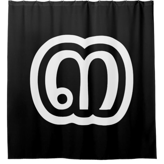 タイ数字3 / 3 / ๓ (Sam)タイ語スクリプト シャワーカーテン (正面)