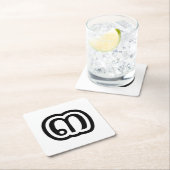 タイ数字3 / 3 / ๓ (Sam)タイ語スクリプト スクエアペーパーコースター (インサイチュ)