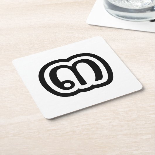 タイ数字3 / 3 / ๓ (Sam)タイ語スクリプト スクエアペーパーコースター (アングル)