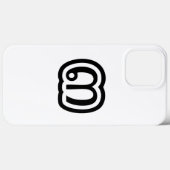 タイ数字3 / 3 / ๓ (Sam)タイ語スクリプト Case-Mate iPhoneケース (裏面 (横))