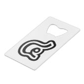 タイ数字4 / 4 / (๔参照/Si)タイ語スクリプト クレジットカード栓抜き (裏面アングル)