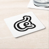 タイ数字4 / 4 / (๔参照/Si)タイ語スクリプト スクエアペーパーコースター (アングル)