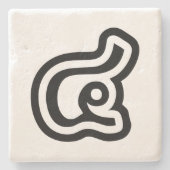 タイ数字4 / 4 / (๔参照/Si)タイ語スクリプト ストーンコースター (正面)