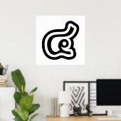 タイ数字4 / 4 / (๔参照/Si)タイ語スクリプト ポスター (ホームオフィス)