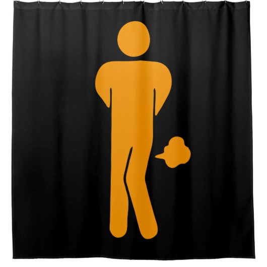 タイ料理のスパイシー⚠サインおもしろい：トイレ⚠ シャワーカーテン (正面)