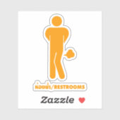 タイ料理のスパイシー⚠サインおもしろい：トイレ⚠ シール (シート)