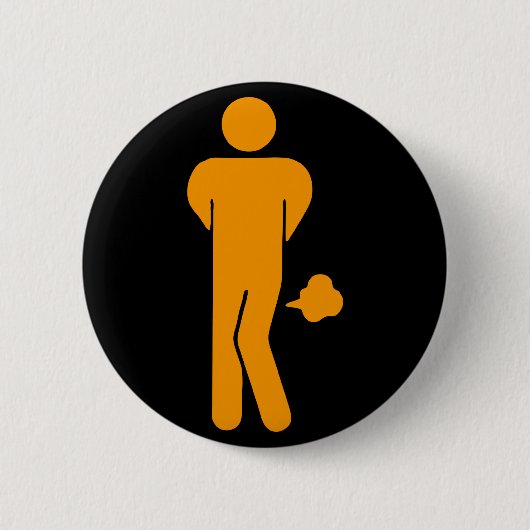 タイ料理のスパイシー⚠サインおもしろい:トイレ⚠ 缶バッジ (正面)