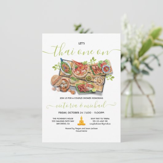タイ料理のリハーサルディナー カップルシャワー 招待状 (スタンド正面)