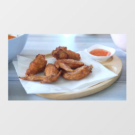 タイ料理チキン揚げフードチキンウイング ウィンドウサイン