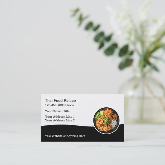 タイ料理レストラン料理ビジネスカード 名刺 (スタンド正面)