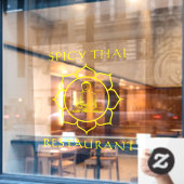 タイ料理店の仏様のカスタマイズ ウィンドウサイン (カフェ窓)