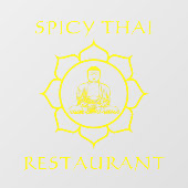 タイ料理店の仏様のカスタマイズ ウィンドウサイン (シート)