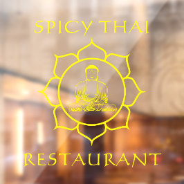 タイ料理店の仏様のカスタマイズ ウィンドウサイン