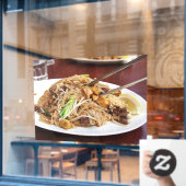 タイ料理麺炒め麺料理店 ウィンドウサイン (カフェ窓)
