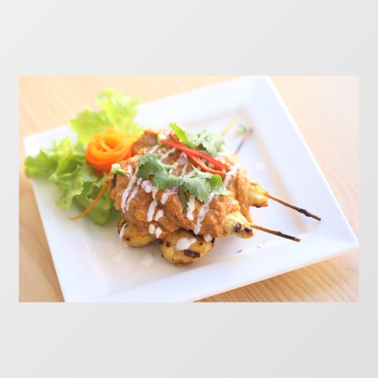 タイ料理 サテー 鶏肉串 タイ料理店 ウィンドウサイン (シート)