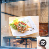 タイ料理 サテー 鶏肉串 タイ料理店 ウィンドウサイン (カフェ窓)
