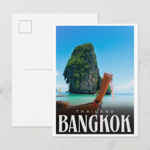 タイ旅行のギフトにぴったり！バンコクのレトロな街並み ポストカード