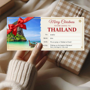 タイ旅行クリスマスお楽しみギフトチケットカード 招待状