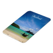 タイ旅行ビーチ写真と魚釣りボート マグネット (左側)