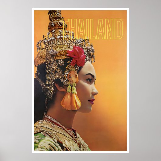 タイ旅行ポスター タイ女性 アート エアライン ポスター (正面)