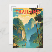 タイ旅行伝統的ポスター ポストカード (正面/裏面)