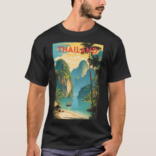 タイ旅行伝統的ポスター Tシャツ (正面)