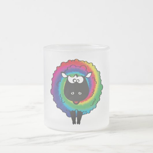 タイ染料の羊 フロストグラスマグカップ (中央)