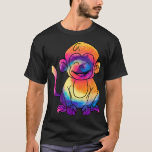 タイ染料チンパンジーサイケデリックモンキーサル野生動物 Tシャツ
