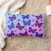 タイ染料バタフライプリントランバー装飾用クッション ランバークッション (ブランケット)