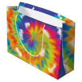 タイ染料レインボーカラフルパターン、トレンディーマッチング ラージペーパーバッグ (裏面アングル)
