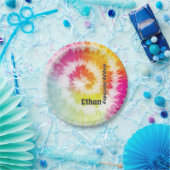 タイ染料誕生会紙プレート ペーパープレート (パーティー)