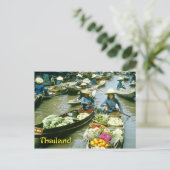 タイ浮揚市場 ポストカード (スタンド正面)