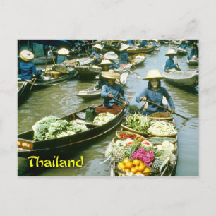 タイ浮揚市場 ポストカード
