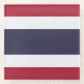 タイ王国の国旗のガラス コースター (正面)