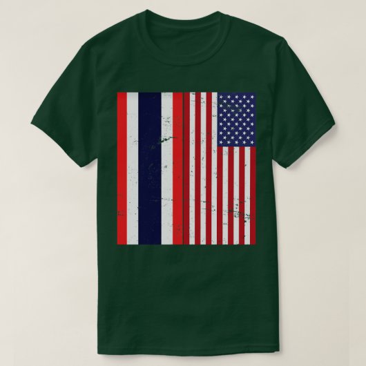 タイ米国国旗 Tシャツ (デザイン正面)