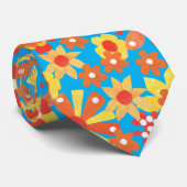 タイ素晴らしクタイ:ディッツィなオレンジ色の花のパターン ネクタイ (ロール)