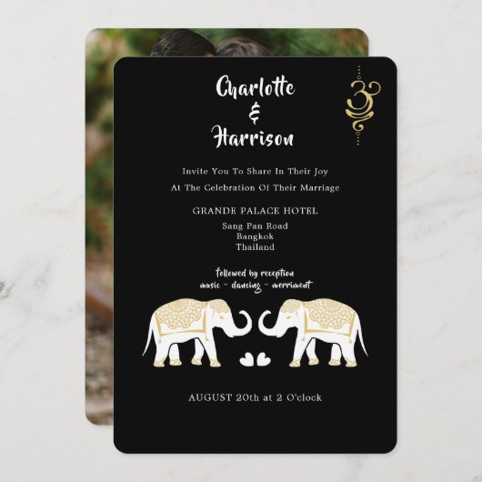タイ結婚の写真招待状 招待状 (正面/裏面)