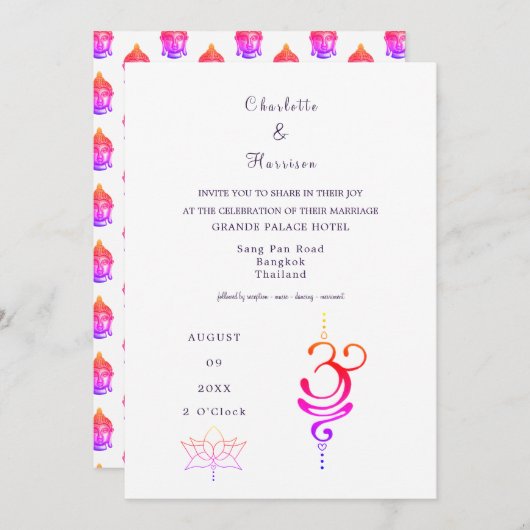 タイ結婚の行先 招待状 (正面/裏面)