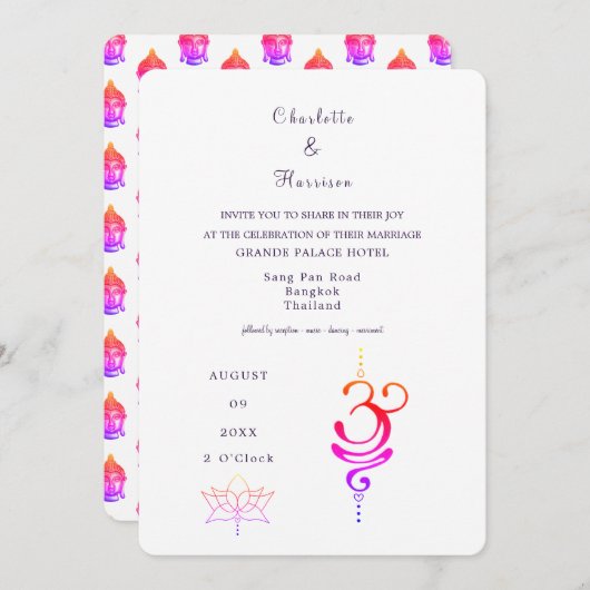 タイ結婚の行先 招待状 (正面/裏面)