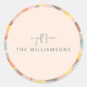 タイ自然ペイエロー秋ギフトからの名前をカスタムする ラウンドシール (正面)