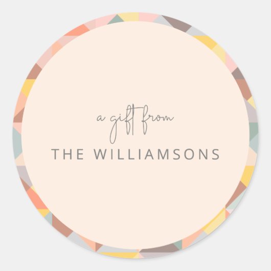 タイ自然ペイエロー秋ギフトからの名前をカスタムする ラウンドシール (正面)